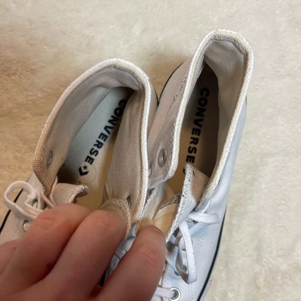 Converse White Canvas High-Top Sneakers - Picture 9 of 11